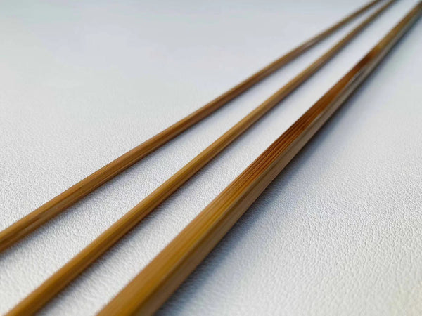 Hollow Building Flamed Bamboo Fly Rod Blanks with Tapered Bamboo ferrules, two piece two tips.